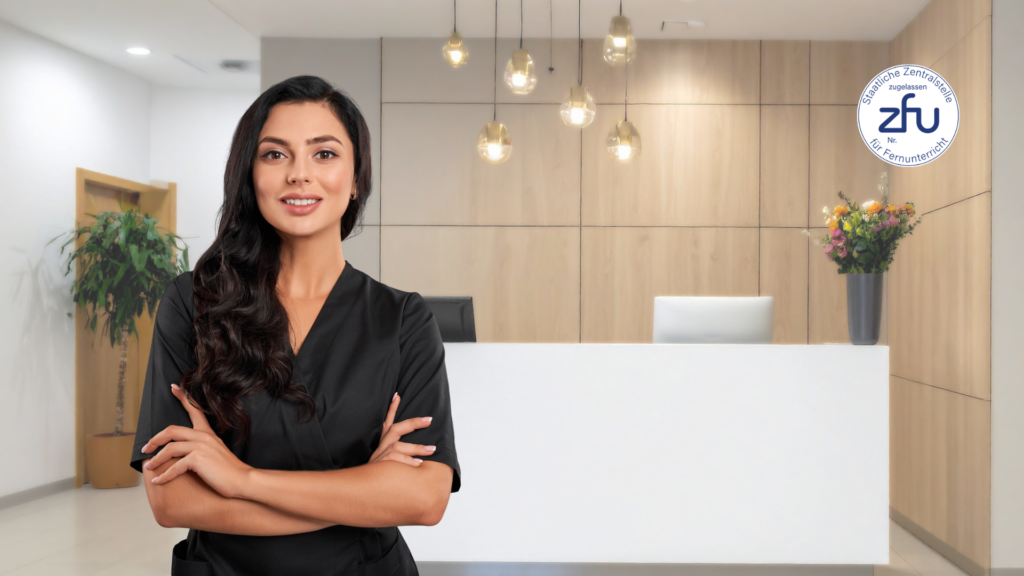 Zu sehen ist eine Frau in ihrer Wellnesspraxis
