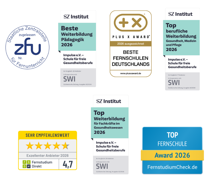 Zu sehen sind unsere diversen Auszeichnungen und Siegel